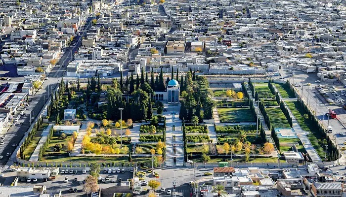 آرامگاه سعدی از بالا