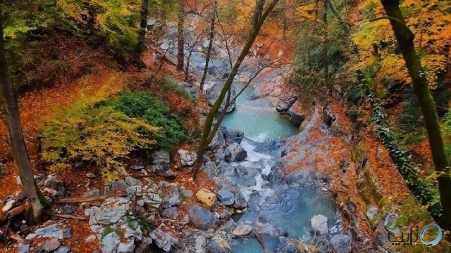 مسیر رود آبشارهای شیرآباد در پاییز
